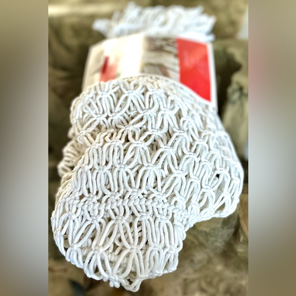 ‼️RARE‼️🎸OPALHOUSE🎸🔥NWT🔥Cotton Macrame Runner in white -72x14 - Picture 5 of 16